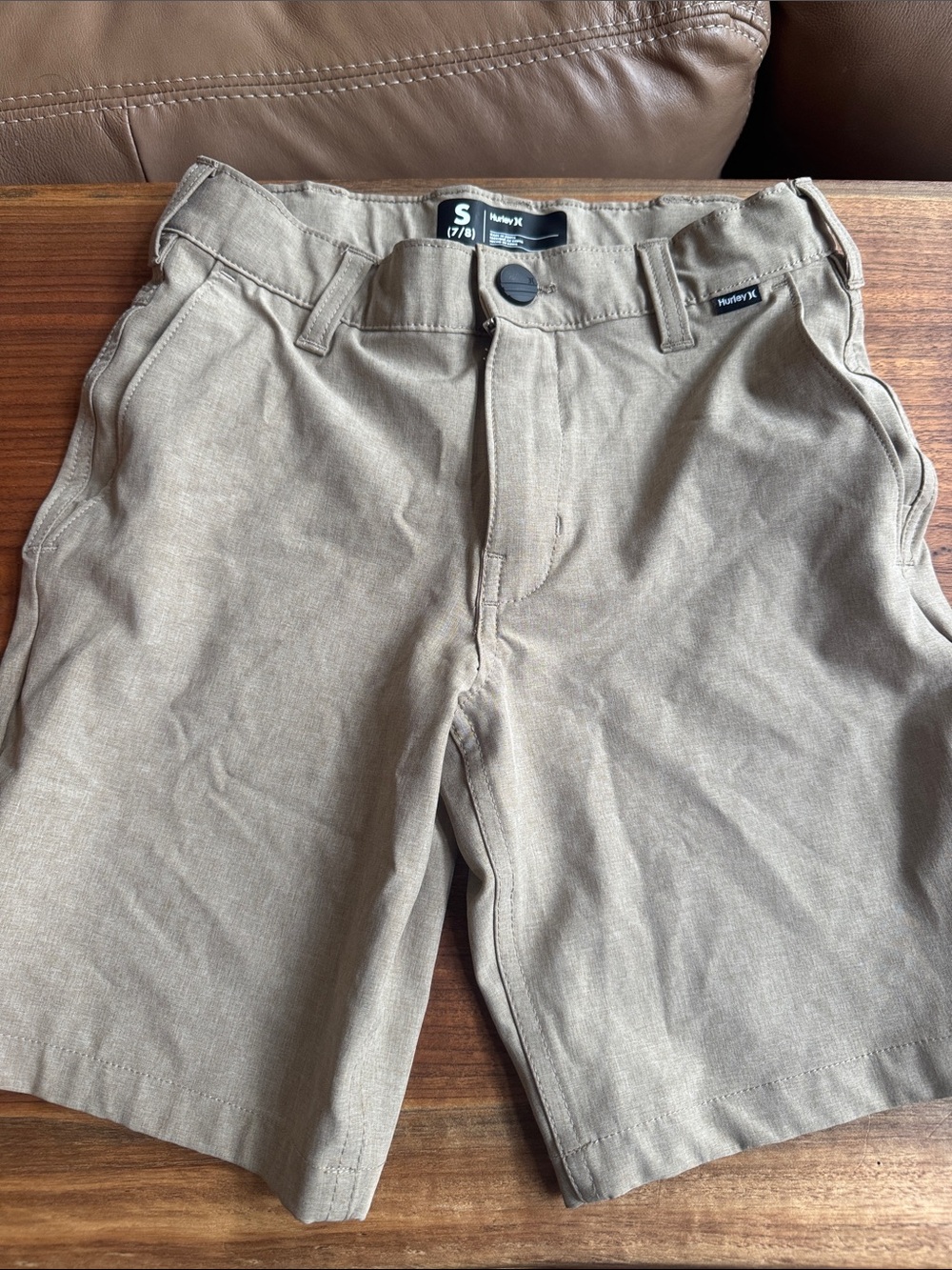 Hurley Men's Tan Flat Front Casual Shorts